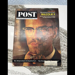 The Saturday Evening Post - Malcom X in Cairo Mosque September 12 1964 Magazine